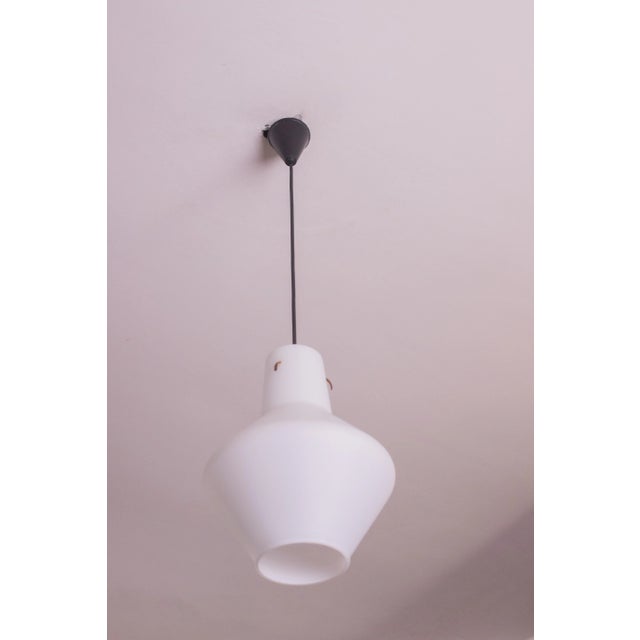 Italian Stilnovo Vintage Pendant in Opaline Glass, 1970s For Sale - Image 11 of 11