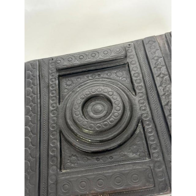 Animal Skin Black Embossed Leather Box, France, 1950s For Sale - Image 7 of 12
