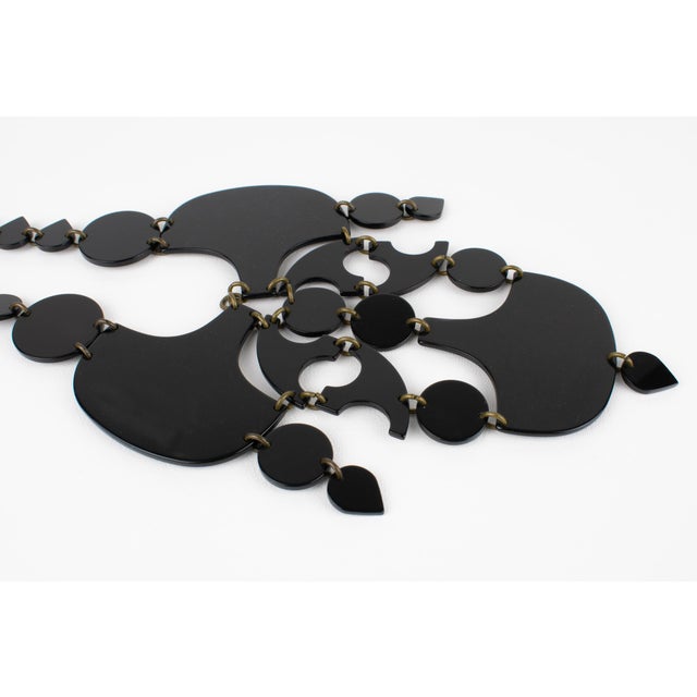 Missoni Italy Important Acrylic Lucite Geometric Bib Necklace For Sale - Image 11 of 11