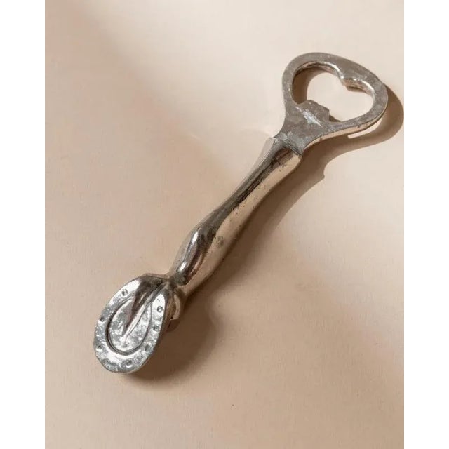 Mid-Century Silver-Plated Horse Leg Bottle Opener, Italy, 1960s For Sale - Image 3 of 11