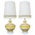 Vibrant & Large-Scaled Italian 1960s Ovoid-Shaped Ceramic Lamps With Bold Horizontal Striping - a Pair For Sale