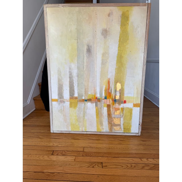 Very large and stunning !!!Mid-Century abstract painting of sailboats by noted Brooklyn and Sag Harbor, NY artist Albert...