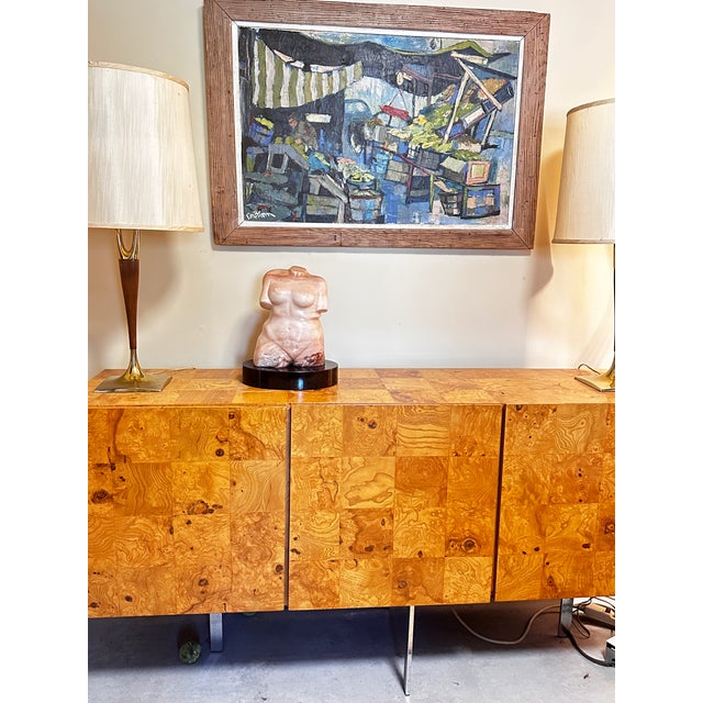 Stone Vintage Large Modernist Female Form Pink Marble Sculpture For Sale - Image 7 of 9