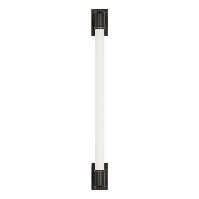 Owen 30" Linear Bath Light in Bronze with White Glass Designer: Chapman & Myers Finish: Bronze Height: 30" Width: 2.75"...