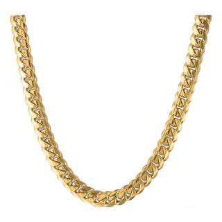 14 Karat Yellow Gold 84 Gm Cuban Link Chain Unisex, 24 Inch, 11mm Wide For Sale