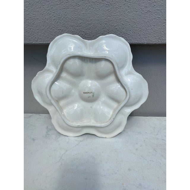 Late 19th Century 19th Century English Oyster Plate With Flowers Adderley For Sale - Image 5 of 5