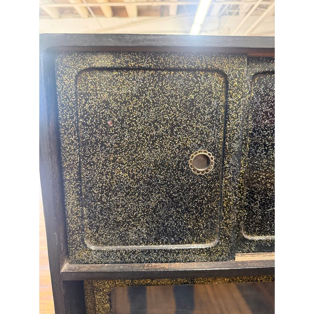 Early 20th Century Japanese Black & Gold Speckled Compound Cabinet For Sale - Image 12 of 13