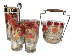 Mid-Century Recipe Cocktail Set