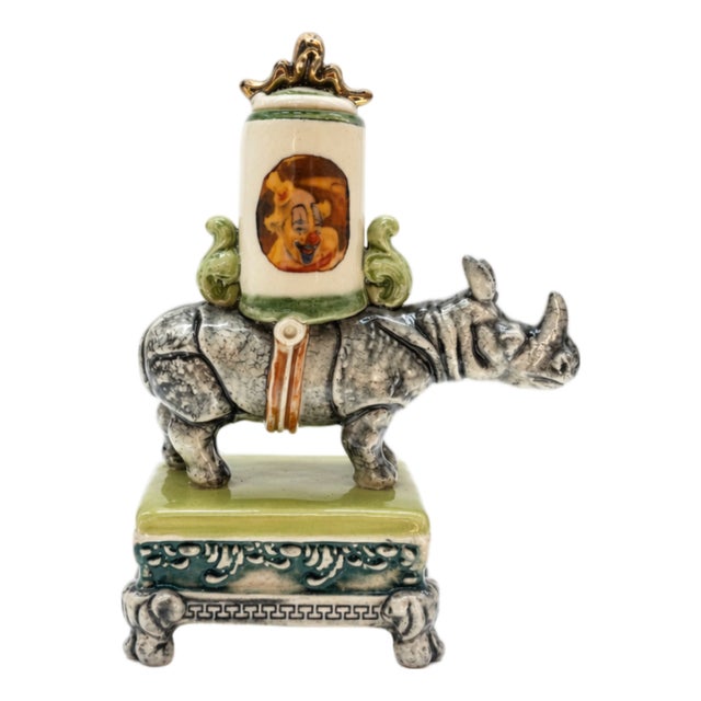 Ron Carlson, "Rhino With Lidded Container & Plinth" For Sale