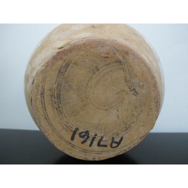 Antique 19thc French Glazed Yellow Confit Pottery Cruche Jug Pitcher 9 1/2" For Sale - Image 9 of 10