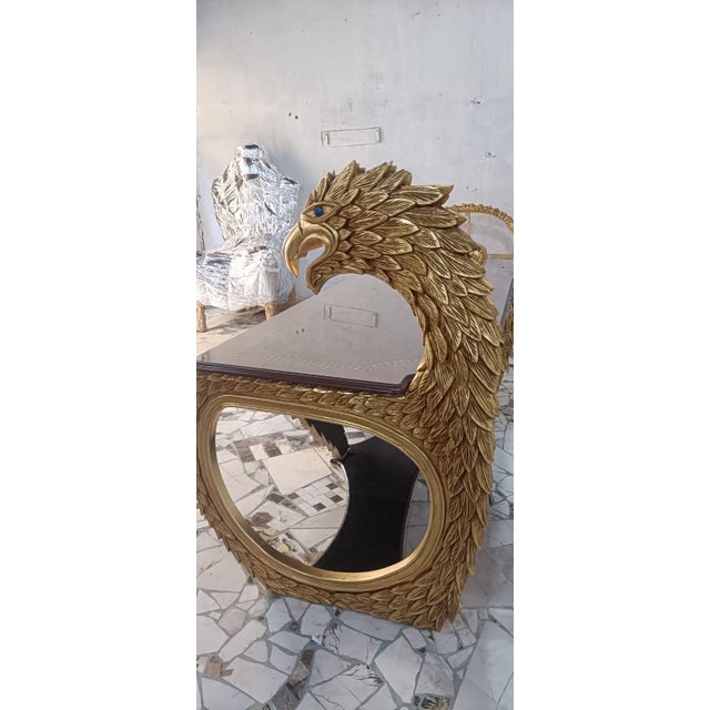 Wood 1960s Sculptural Gold Eagle Executive Desk For Sale - Image 7 of 9