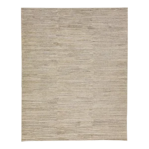 Contemporary Texture Natural Beige Handmade Wool & Viscose Rug