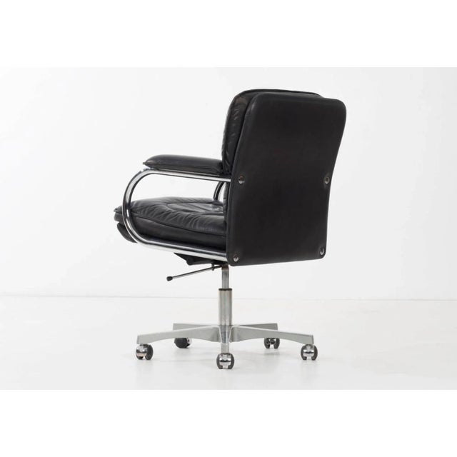 1970s Vintage Mariani Leather Desk Chair For Sale In Chicago - Image 6 of 10