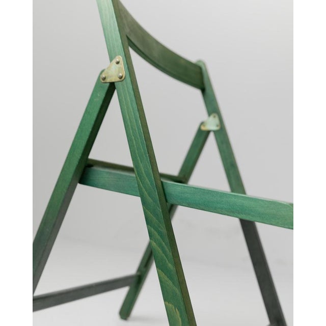 Vintage Green Wooden Folding Chair from Realpina, Italy, 1970s For Sale - Image 4 of 11