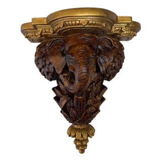 Vintage Elephant Decorative Wall Bracket For Sale