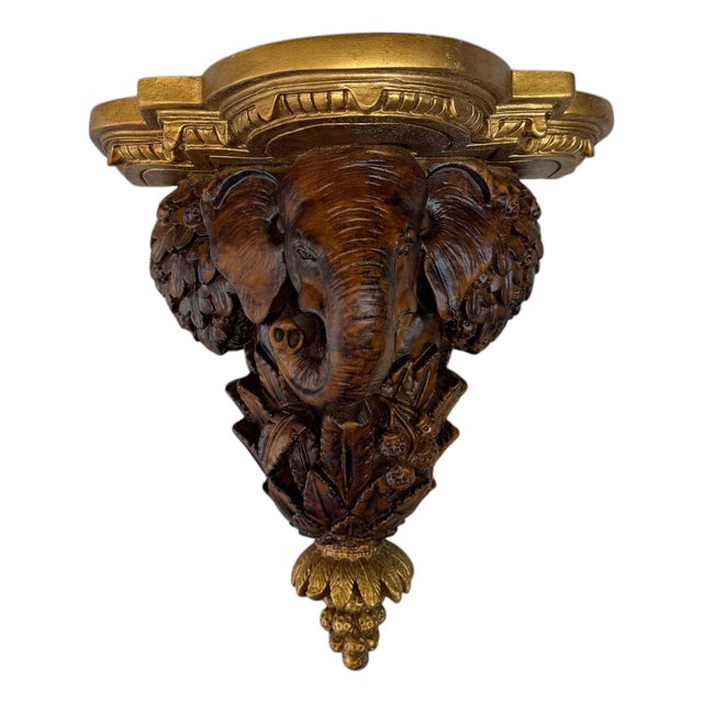 Vintage Elephant Decorative Wall Bracket For Sale