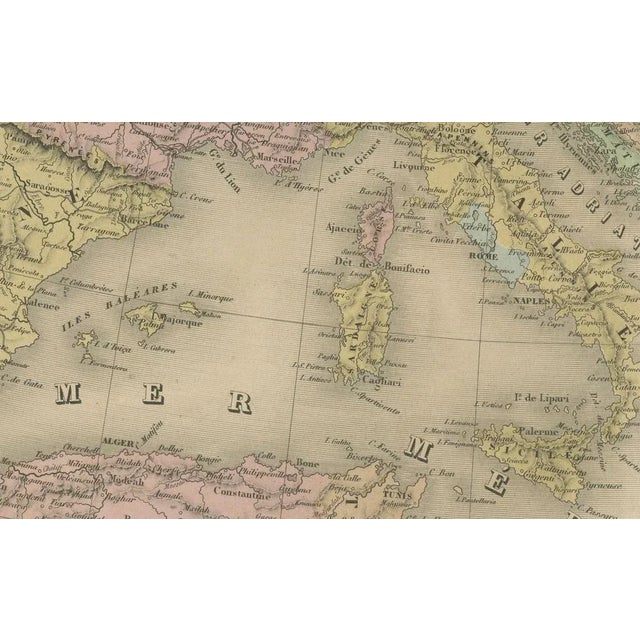 Antique Map of Europe Political Divisions by Andriveau-Goujon, Paris, 1861 For Sale - Image 4 of 10