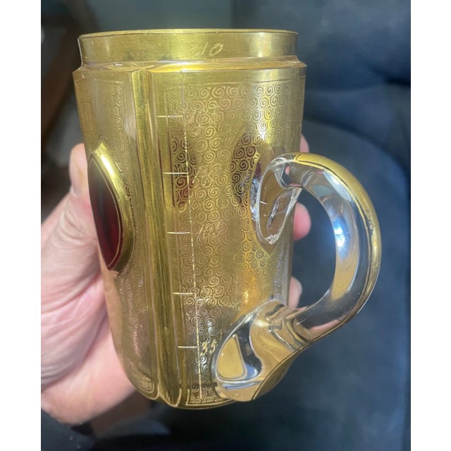 Rare Antique Handmade Moser Jewel Glass Crystal Tea Cup W/ Measurement Cabochon For Sale - Image 12 of 12