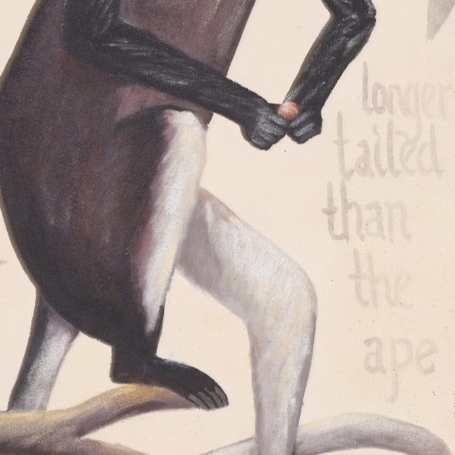Oil Painting on Canvas of a Monkey For Sale - Image 4 of 6