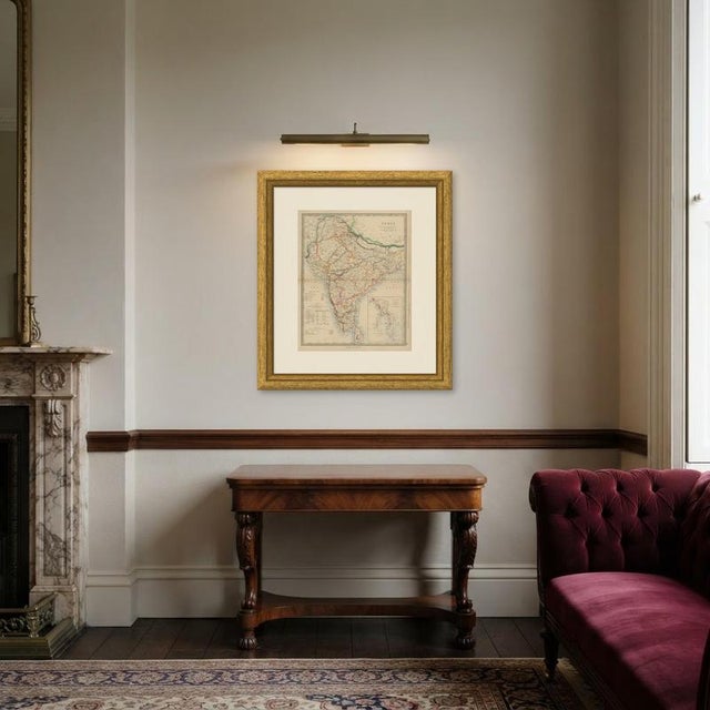 Blue Antique Map of India with Railways Sanctioned by the East India Company, 1858 For Sale - Image 8 of 9