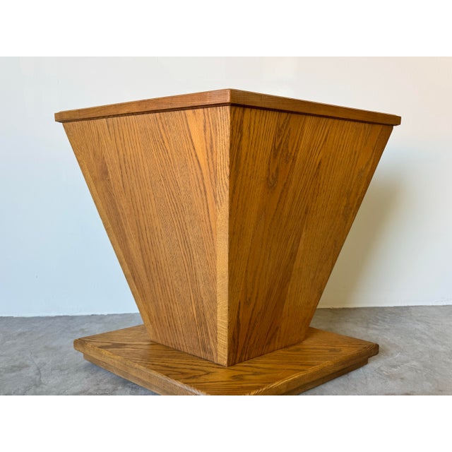 Vintage Postmodern Geometric Wood Dining Table Base For Sale - Image 9 of 12