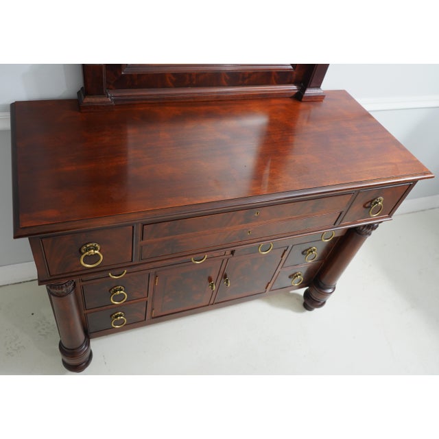 Brown Henredon Empire Mahogany Dresser W. Mirror For Sale - Image 8 of 18