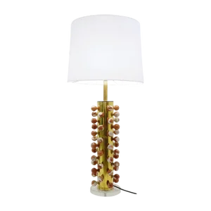 Table Lamp in Marble and Brass, Italy