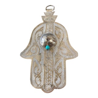 Moroccan Pendant Amulet Khamsa /Hand of Fatima 7.5" H For Sale