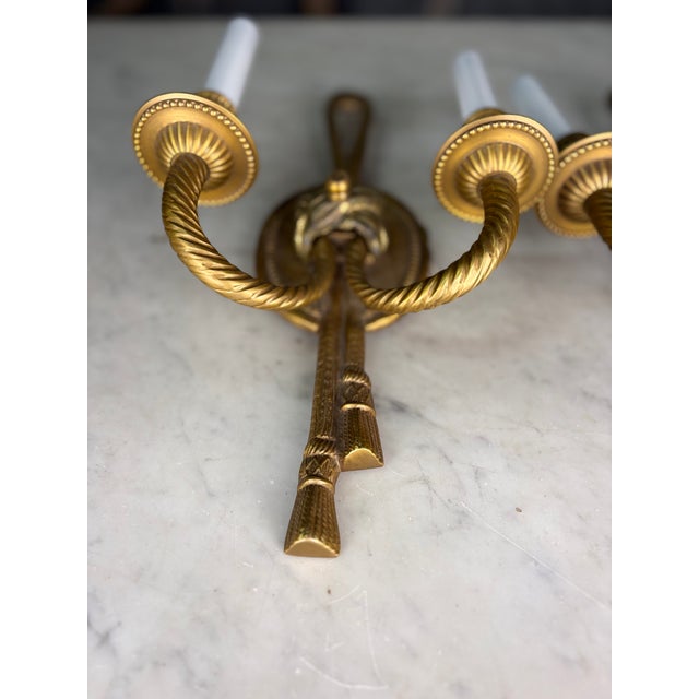 Late 19th Century Traditional Two Arm Candelabra Wall Sconce - a Pair For Sale - Image 4 of 8