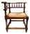 Antique Walnut Corner Chair with Spindle Back and Straw Seat, 1890s For Sale