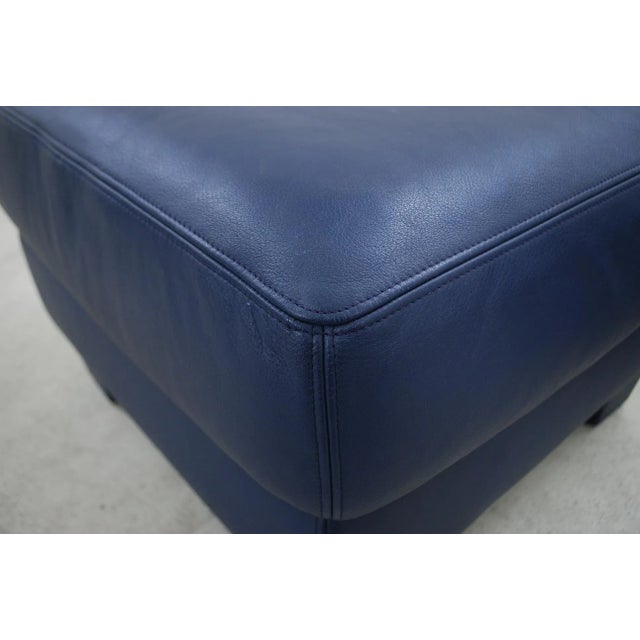 Set of DS17 Blue Leather Ottomans from de Sede, 1990s For Sale - Image 12 of 13