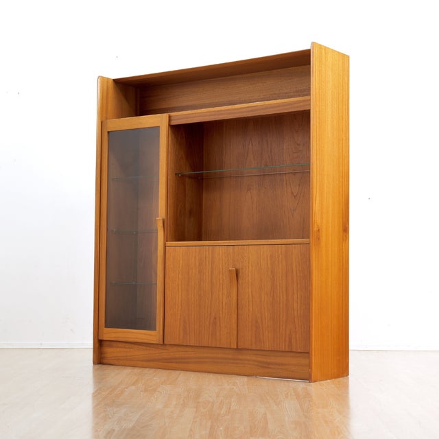 Mid Century Danish China Cabinet Bookcase For Sale - Image 4 of 8