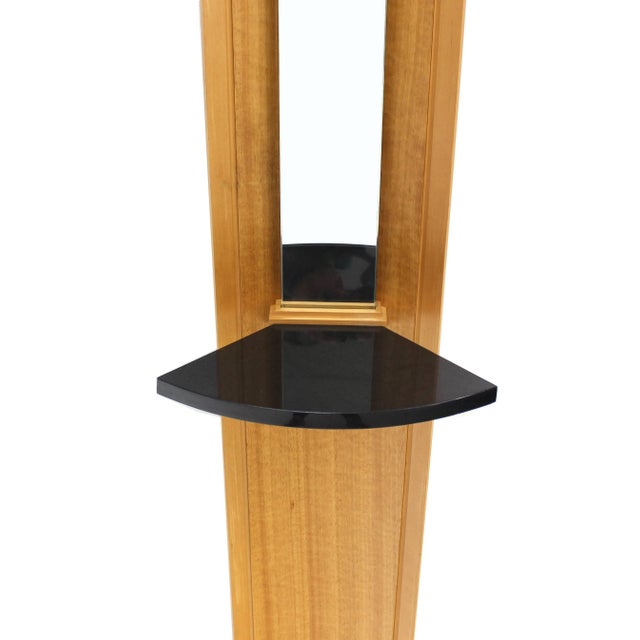 Very nice Mid-Century Modern corner mirror shelf.