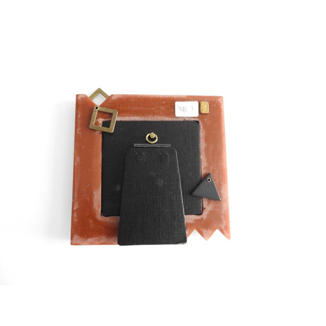 Postmodern Memphis Style Mixed Media Resin & Brass Picture Frame by Jill Schwartz 1990s For Sale - Image 4 of 11