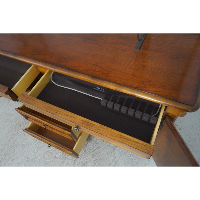 Drexel Heritage Drexel Heritage Country French Cherry & Burl Wood Buffet Server For Sale - Image 4 of 18
