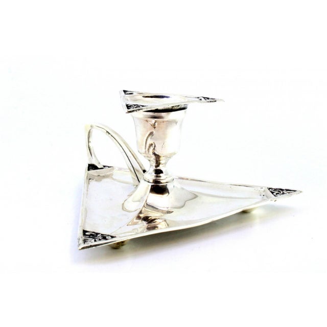 Triangular Shaped Silver Paddle with Fleur-De-Lis Reliefs For Sale - Image 6 of 8