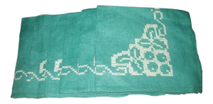 Vintage Linen Cross-Stitch Napkins - Set of 6