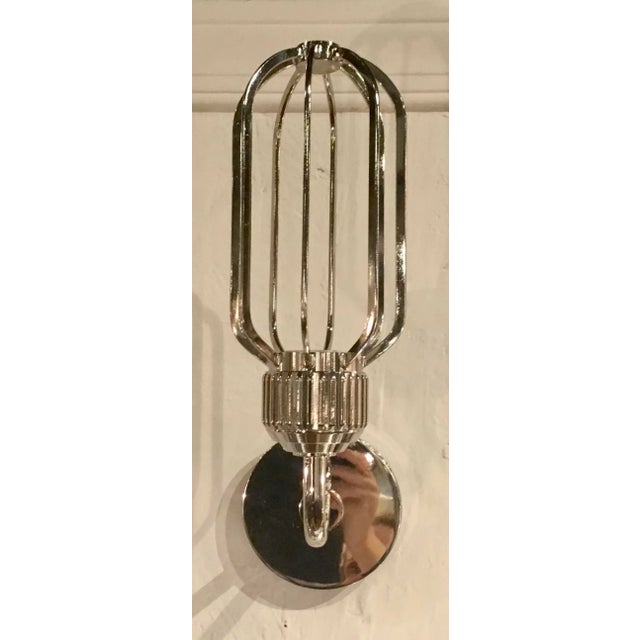 Stylish Regina Andrew Industrial Modern Polished Nickel Rupert Wall Sconce, showroom floor sample