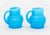 Late 20th Century Erik Hoglund Turquoise Blue Glass Water Jugs, Pair For Sale - Image 5 of 9