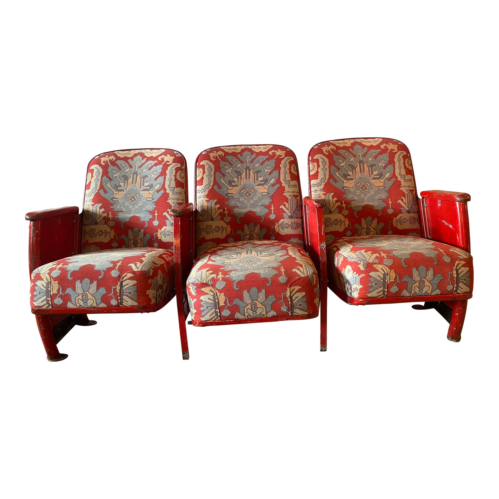 1960s Vintage Bespoke Movie Seat Bench Chairish