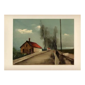 1958 Vlaminck Lithograph 21 the Brezolles Road