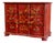 Century Furniture Red & Gold Hand-Painted Serpentine Drawer Chest, Hc11-702 For Sale