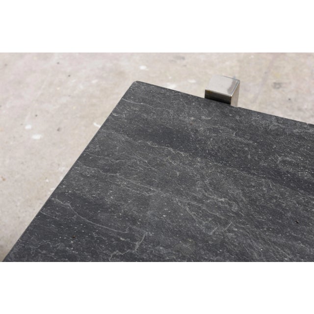 1960s Black Slate Top Chrome Square Coffee Table, 1960s For Sale - Image 5 of 6