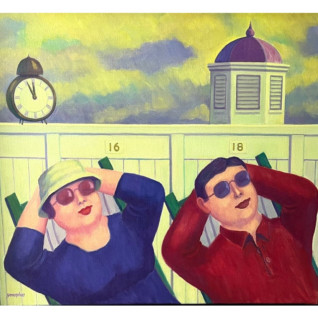 Geert Overvliet, Time to Relax, Oil on Canvas, Framed For Sale - Image 7 of 7