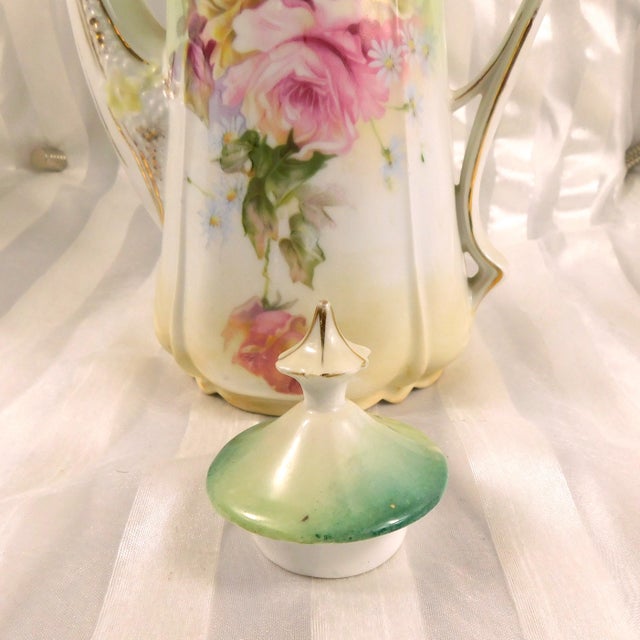 1920s Unmarked Floral Chocolate Pot For Sale - Image 4 of 7