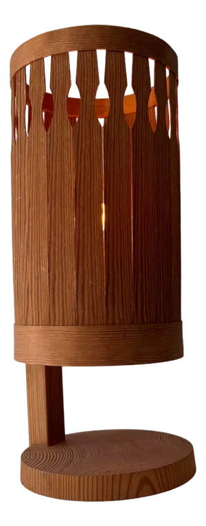 Swedish Pine Strip Table Lamp, 1970s