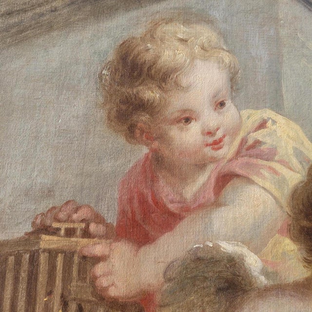Putti Playing with Birds, Early 19th Century, Oil on Canvas, Framed For Sale - Image 14 of 18
