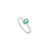 Minimalism Dainty 0.55 Carat Oval Emerald & Diamond Dainty Ring for Women in 925 Silver - Size 7 For Sale - Image 3 of 10