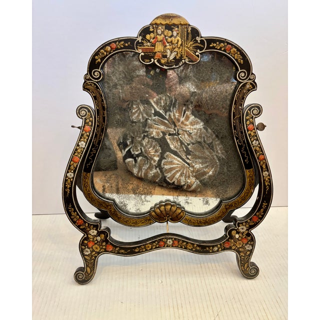 19th Century Chinoiserie Tabletop / Vanity Mirror on Stand For Sale - Image 14 of 14