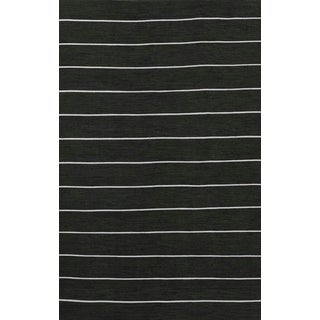 Erin Gates by Momeni River Fine Black Hand Woven Indoor Outdoor Rug 2'3" X 8' Runner For Sale